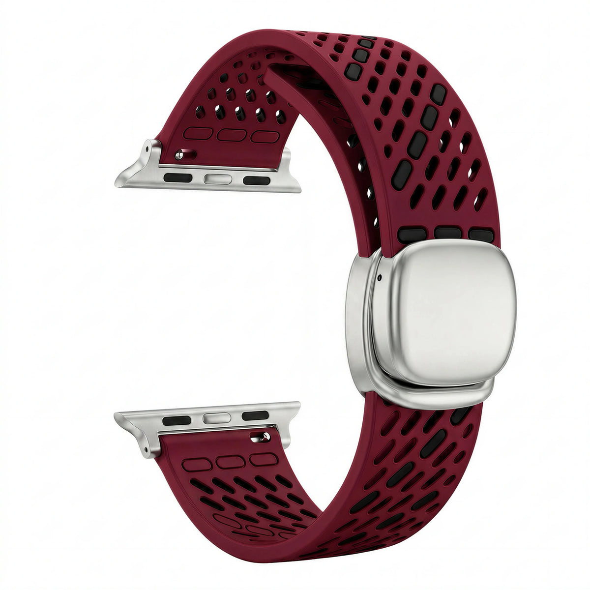 Perforated Silicone Band with Magnetic Buckle for Apple Watch