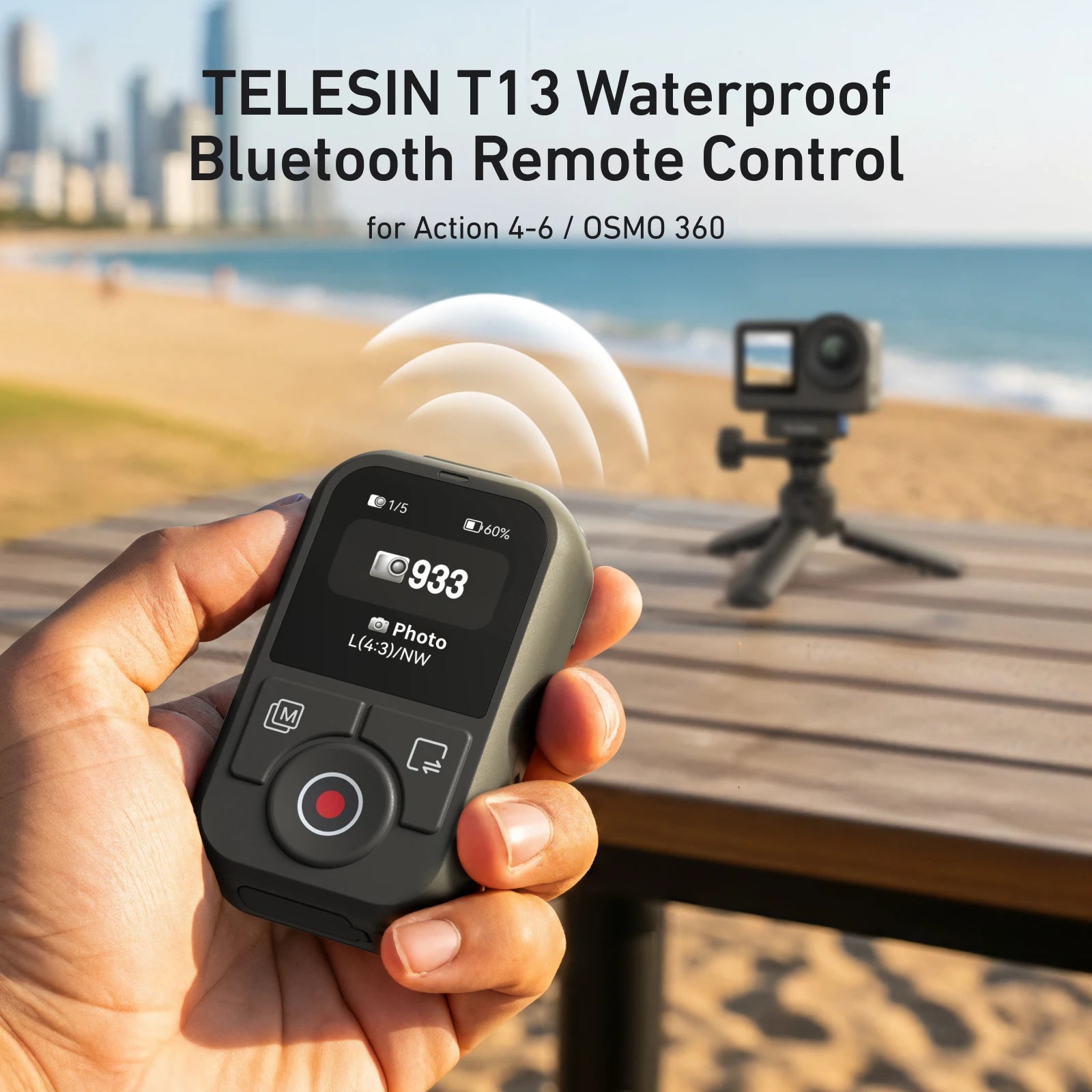 TELESIN 60M Remote Control for DJI Osmo Action Cameras