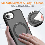 MagSafe Compatible Frosted Case with Metal Ring Stand for iPhone 17e