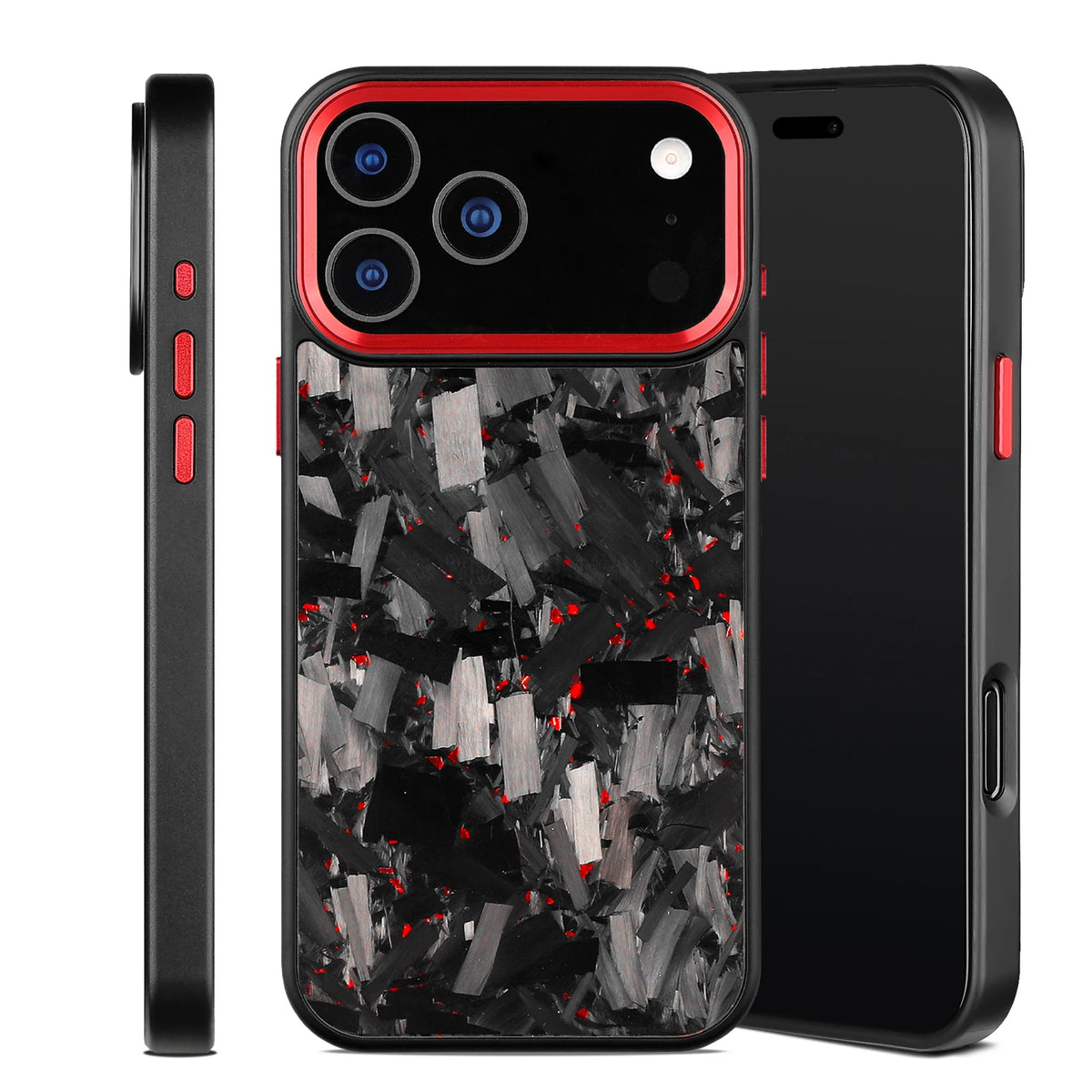 Carbon Fiber MagSafe Case with Metal Camera Ring for iPhone 17 Series