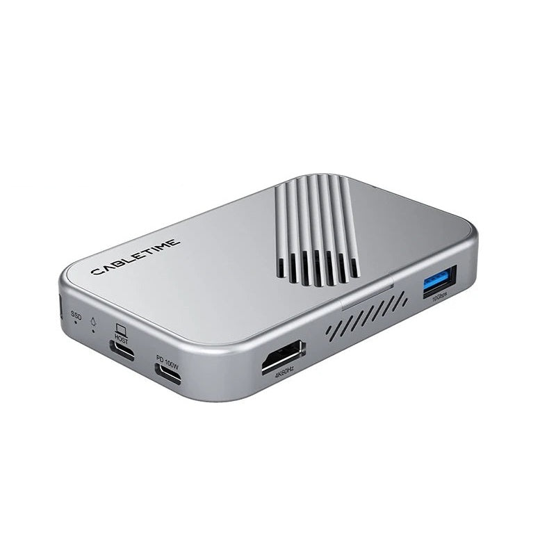 CABLETIME 7-in-1 USB-C Hub With Magnetic NVMe SSD