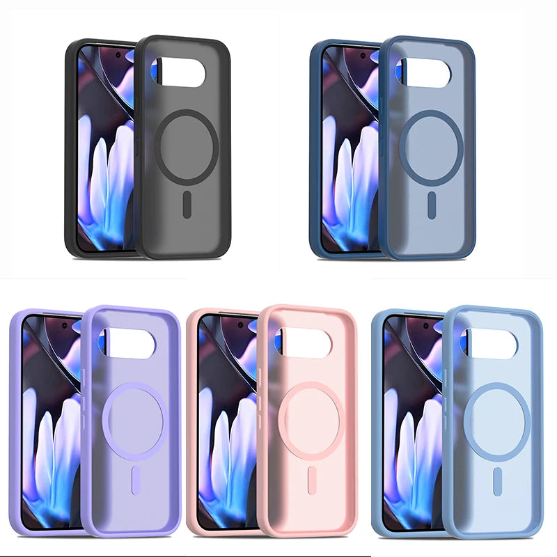 Premium Translucent Matte Armor Magnetic Case for Google Pixel 9 Series