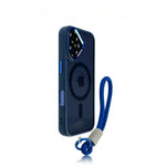 Luxury Metal Lens MagSafe Case with Hand Strap for iPhone 16 Series