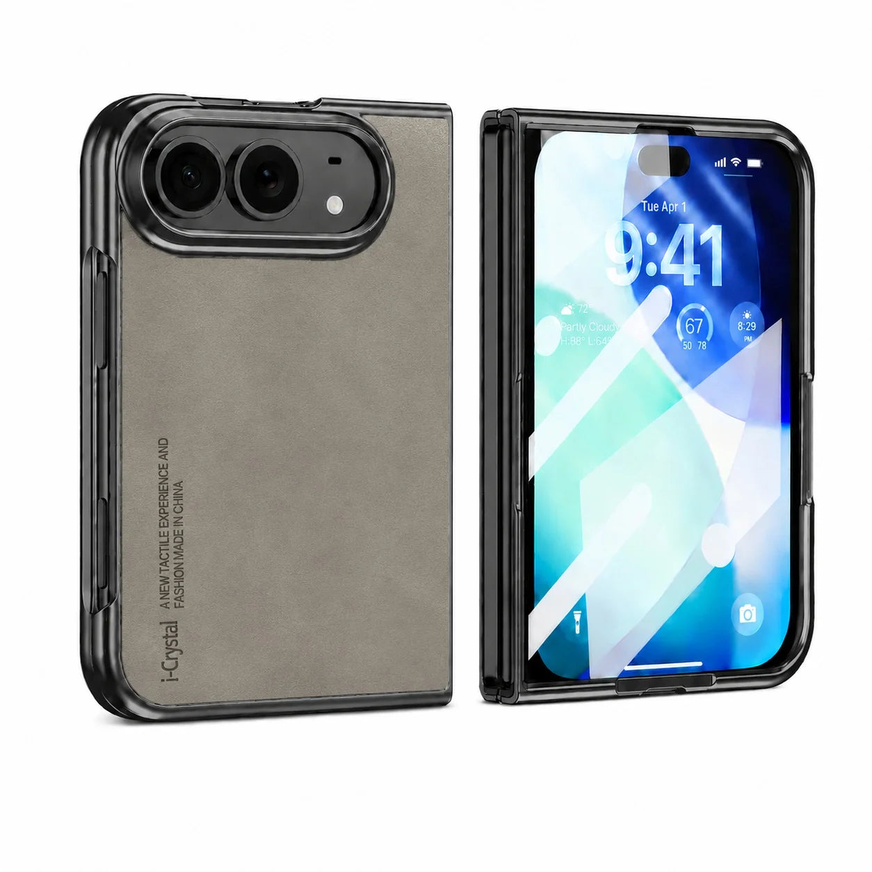 Matte Vegan Leather Case with Camera Protection for iPhone Duo