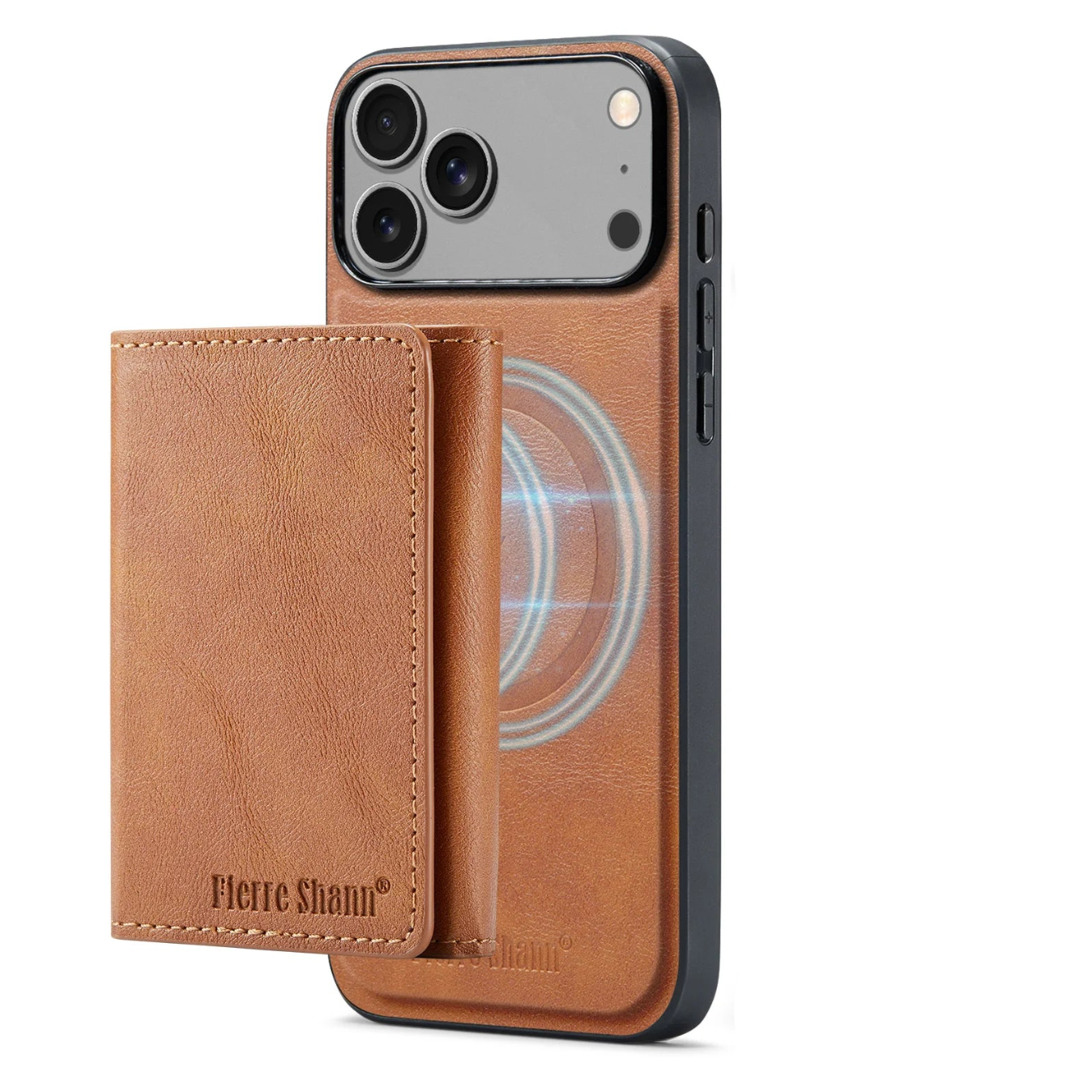 iPhone 17 Series MagSafe Leather Case with 5-Card Holder Stand