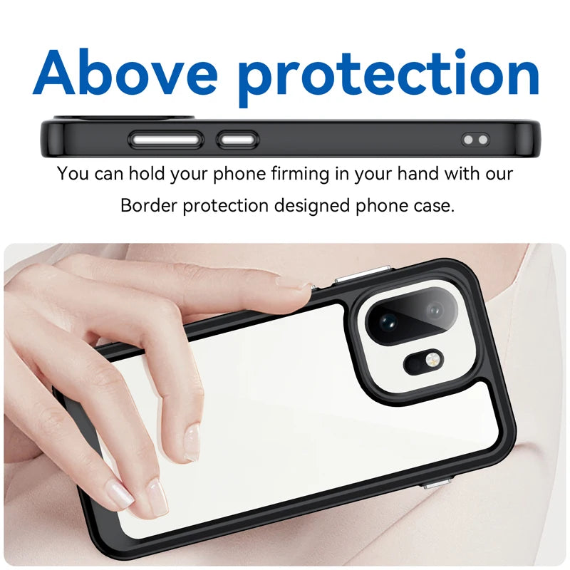 Transparent Shockproof Hard PC Case with Soft TPU Border for OnePlus 15T