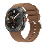 Leather-Like Silicone Watch Band with Ventilation Holes for Samsung Galaxy Watch Ultra 2