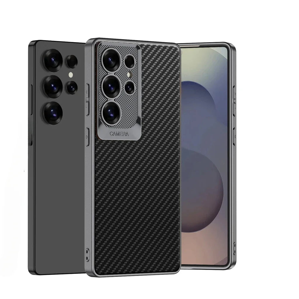 Shockproof Electroplate Leather Phone Case for Samsung Galaxy S25 Ultra