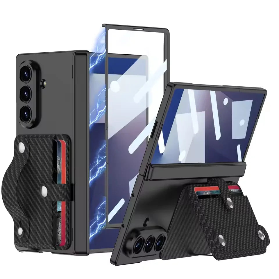 Samsung Galaxy Z Fold 7 Magnetic Case with Wristband & Card Holder