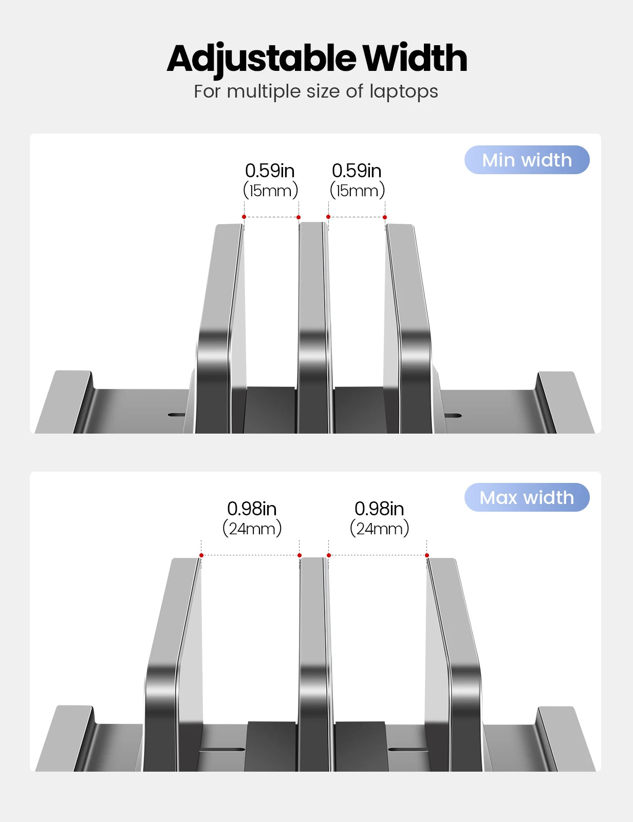 Adjustable Vertical Laptop Stand with Storage Drawer