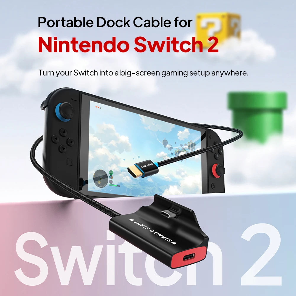 CABLETIME 4K60Hz USB-C Dock Cable for Nintendo Switch 2