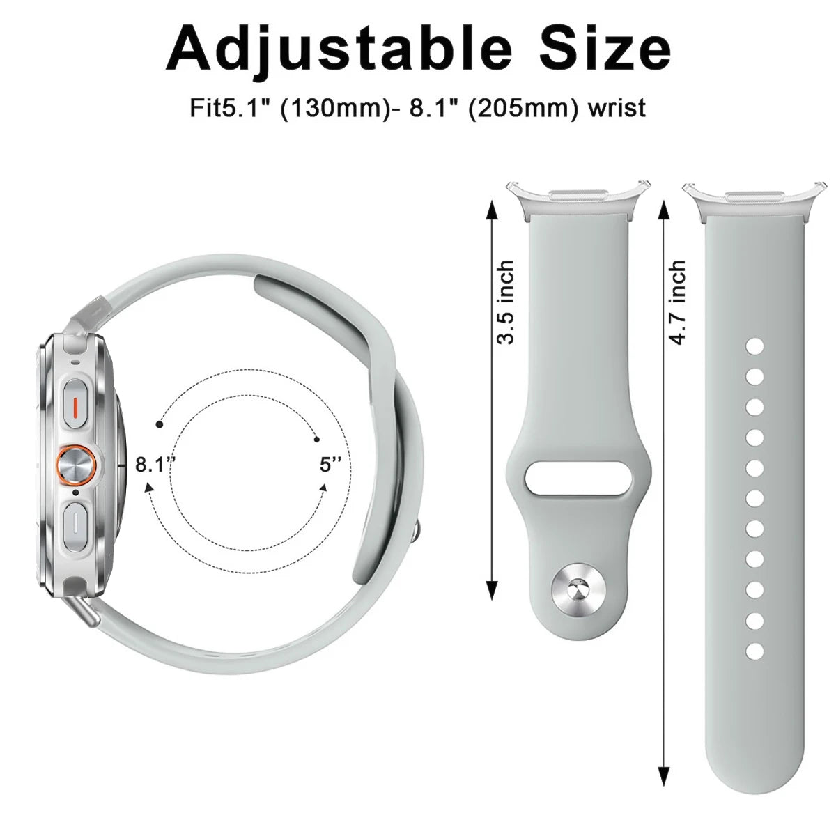 Sport Silicone Strap for Samsung Galaxy Watch Ultra and Samsung Galaxy Watch Ultra (2025)