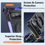 Shockproof Z-Shape Frameless  Aluminium Phone Case with Magnetic Ring for Google Pixel 9 Series