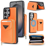 Leather Detachable Card Wallet Case with Chain Connection for Samsung Galaxy S25 Ultra
