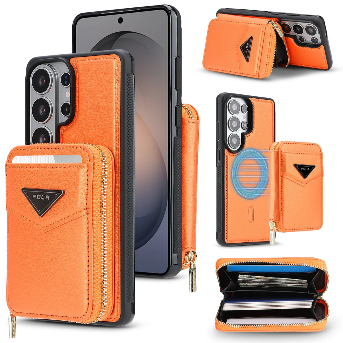 Leather Detachable Card Wallet Case with Chain Connection for Samsung Galaxy S25 Ultra