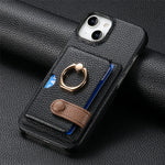 Shockproof Leather Wallet Case with Card Holder for iPhone 15 Series