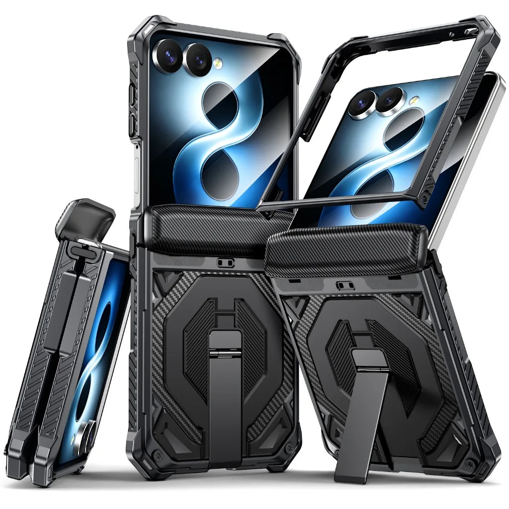 Heavy-Duty Magnetic Case with Kickstand for Samsung Galaxy Z Flip 8