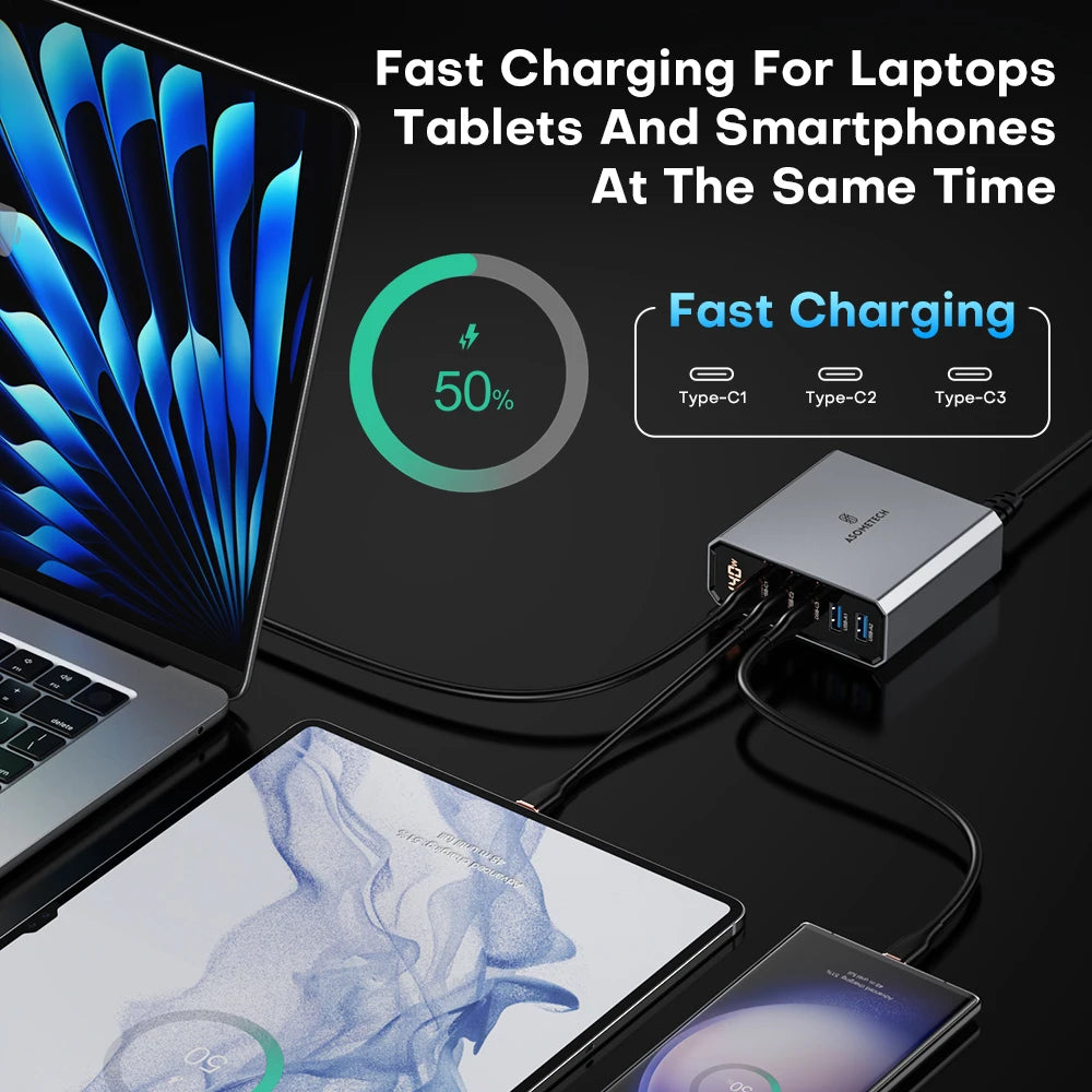 Asometech 140W GaN 5-Port USB Charger