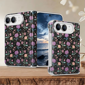 Dual-Axis Hinge Protection Floral MagSafe Case for iPhone Duo