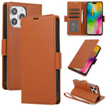 Premium Leather Kickstand Wallet Case with Card Holder for iPhone 16 Series