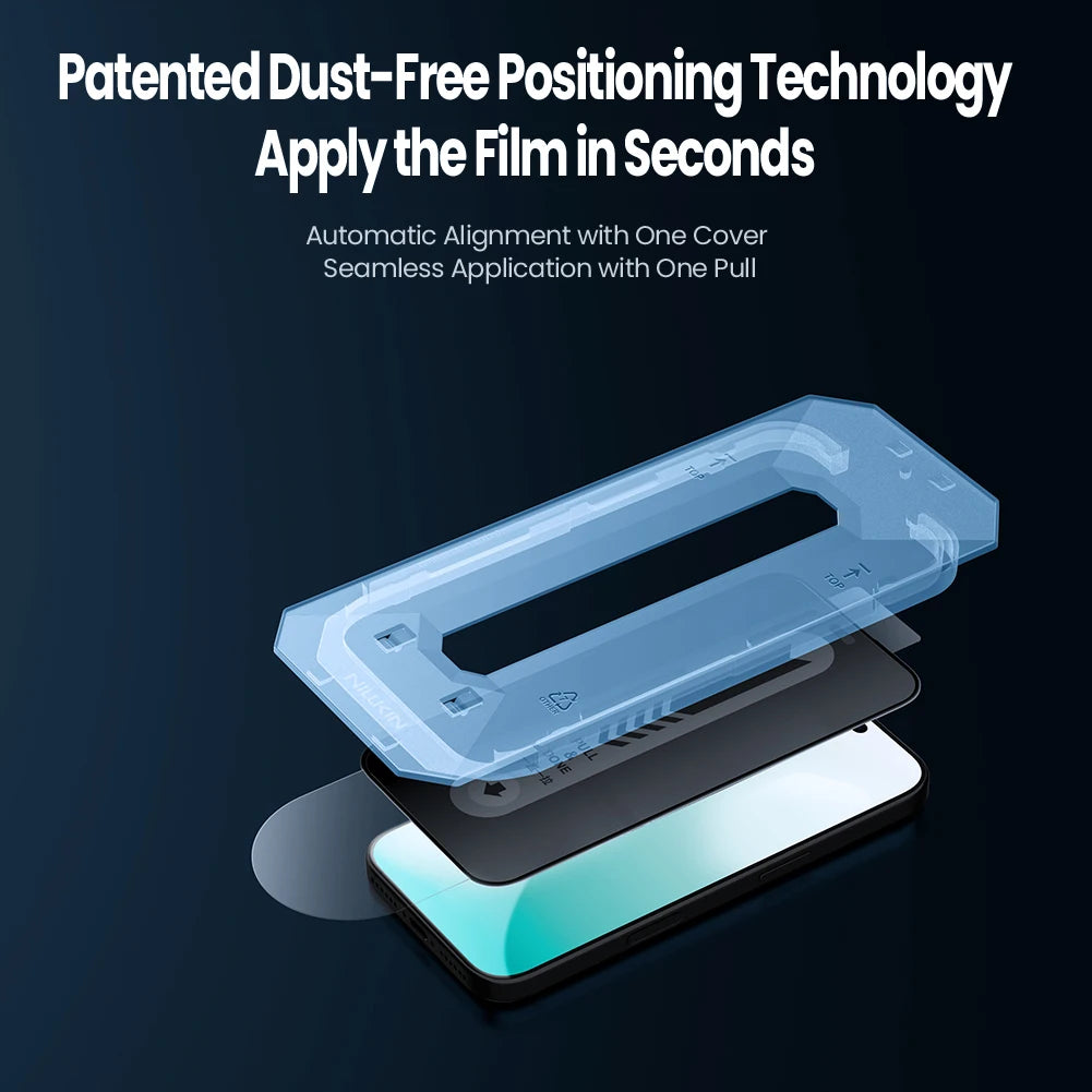 Anti-Peeping Tempered Glass Screen Protector with Dust-Free Installation Tool for iPhone 18 Series