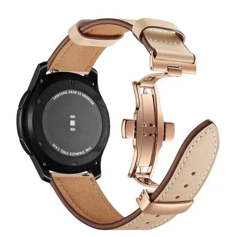 Luxury Leather Strap with Metal Buckle for Samsung Galaxy Watch 8 & Galaxy Watch 8 Classic