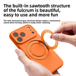 Liquid Silicone MagSafe Case with Rotating Ring Holder for iPhone 17 Series