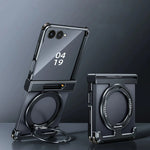 Shock-Absorbing Metal Frame Case with 360° Rotating Ring Kickstand for Samsung Galaxy Z Flip 8
