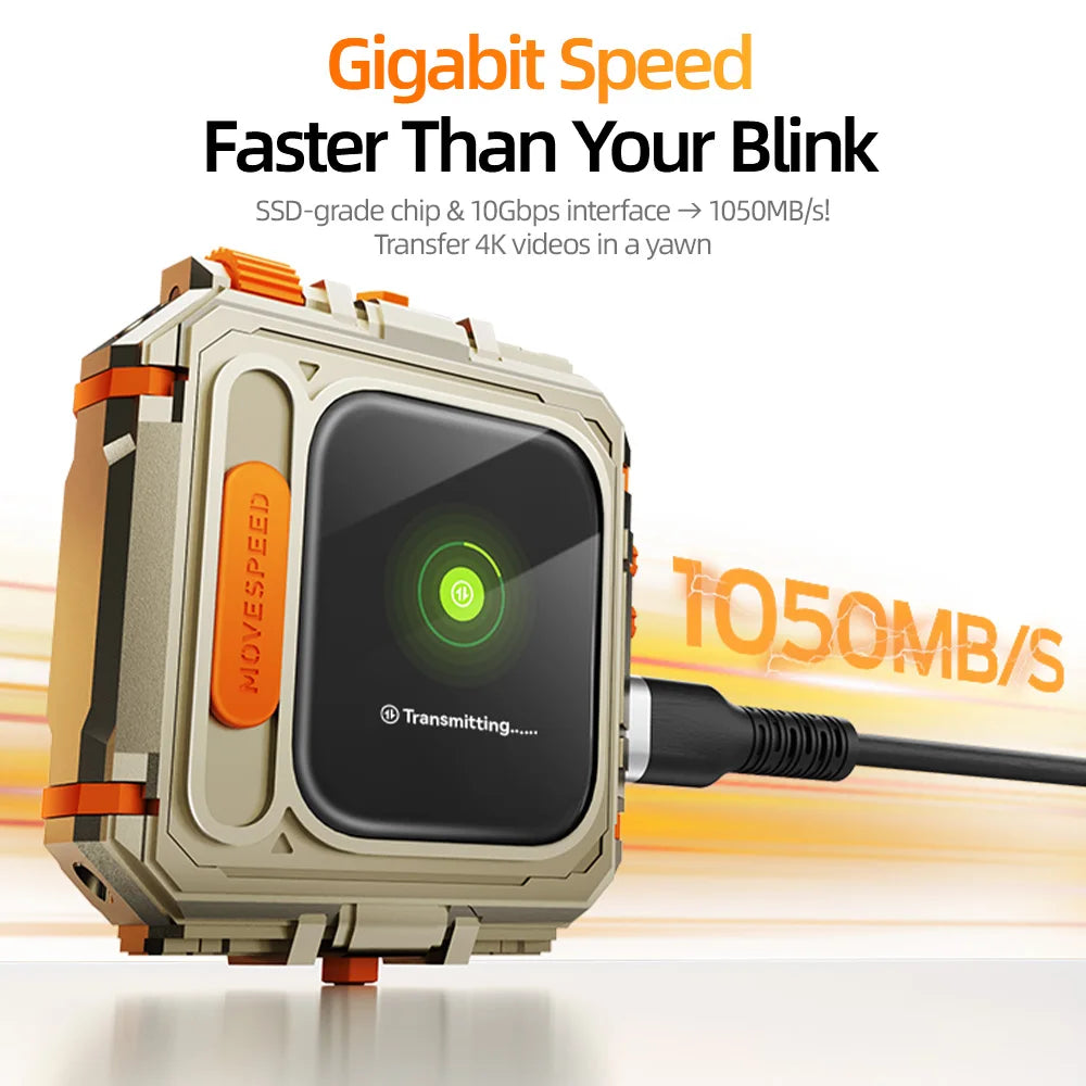 MOVESPEED GD10 1050MB/s External SSD with Touchscreen