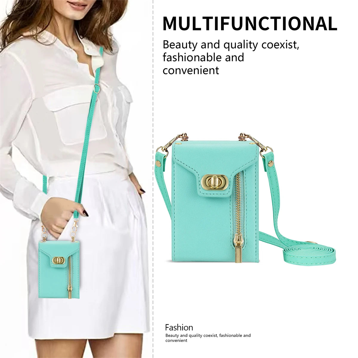 Zipper Wallet Crossbody Leather Case for Samsung Galaxy Z Flip 5