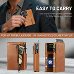 Grain Leather Detachable Magnetic Card Holder Case with Kickstand for Samsung Galaxy S23 Series