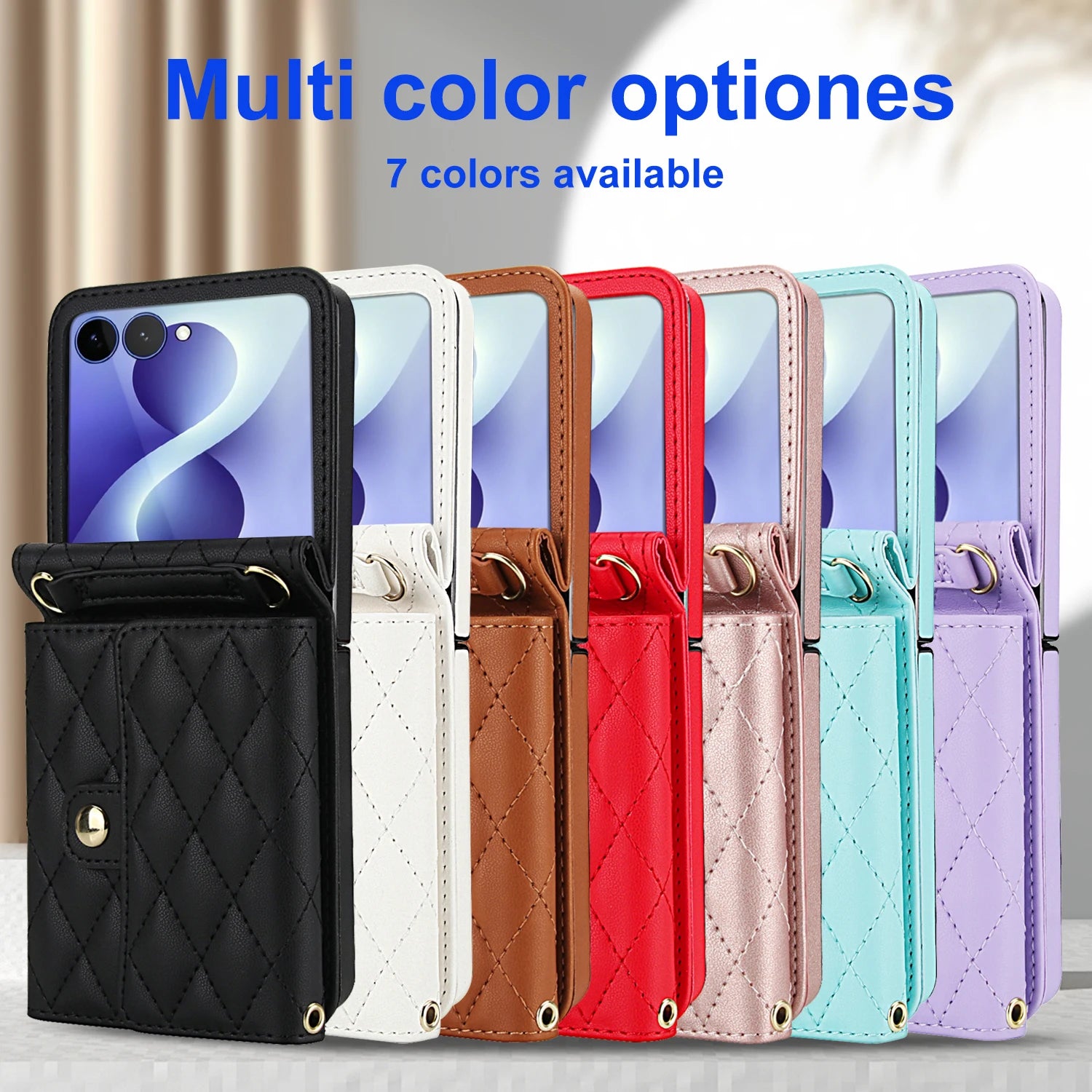 Crossbody Leather Wallet Case with Card Holder for Samsung Galaxy Z Flip 8