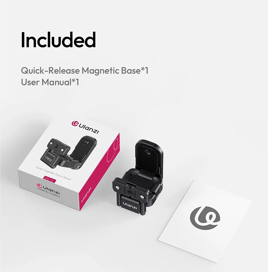 Ulanzi PK16 Magnetic Grip Adapter with 1/4'' Mount for Action Cameras