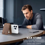 RFID Blocking Magnetic Leather Wallet with Foldable Hinge Stand
