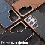 Soft Edge Leather Plating Magnetic Case for Samsung Galaxy S25 Series