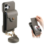 Crossbody Wallet Case with Mirror for iPhone 16