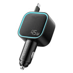 Essager 45W PD Fast Car Charger- 3 Ports with 75cm Retractable Cord