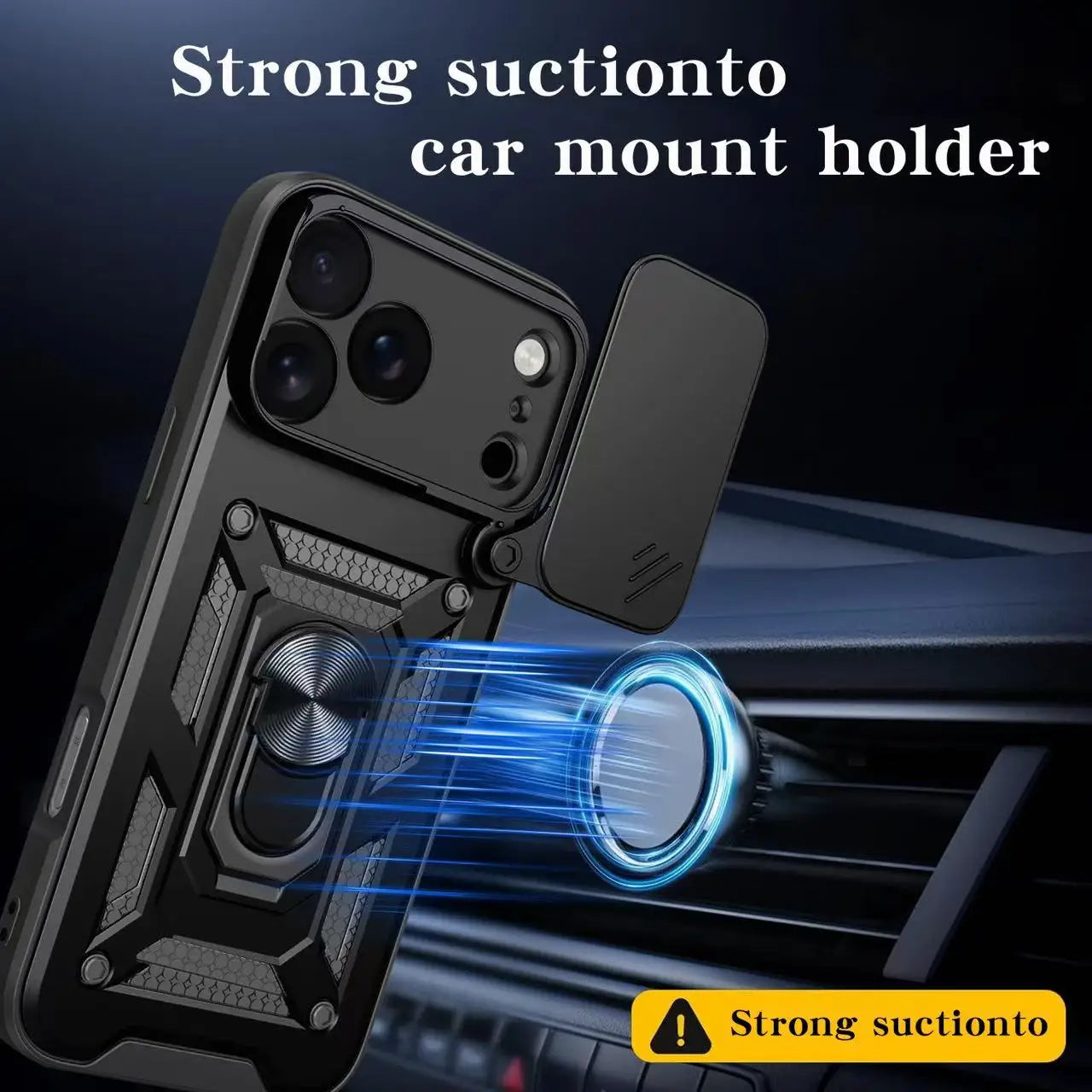 Shockproof Armor Case with Sliding Lens Cover for iPhone 17 Series