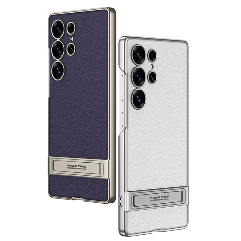 Ultra-Thin Luxury Leather Case with Kickstand for Samsung Galaxy S25 Ultra