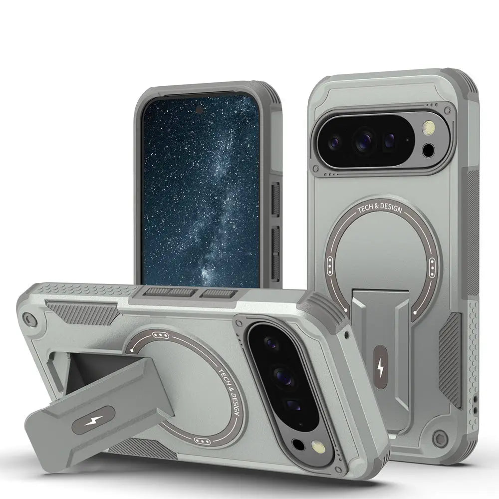 Armor Shockproof Magnetic Case & Foldable Stand for Google Pixel 10 Series