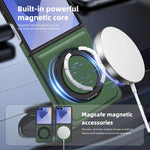 Samsung Galaxy Z Flip 7 Premium Leather Magnetic Case with Ring Holder