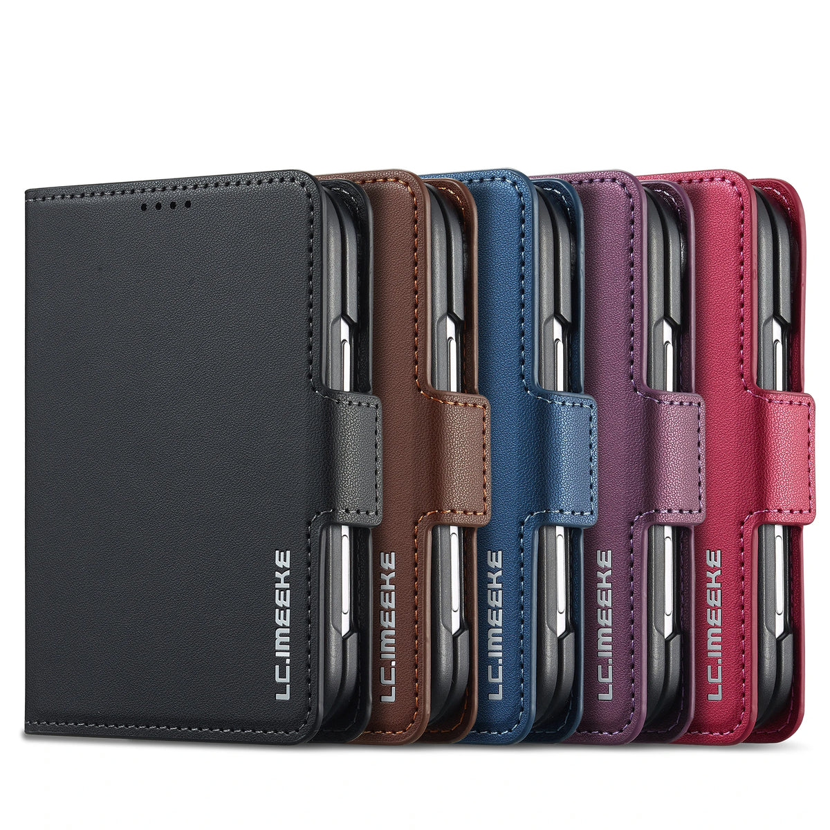 Leather Wallet Case with Integrated Pen Holder for iPhone Duo