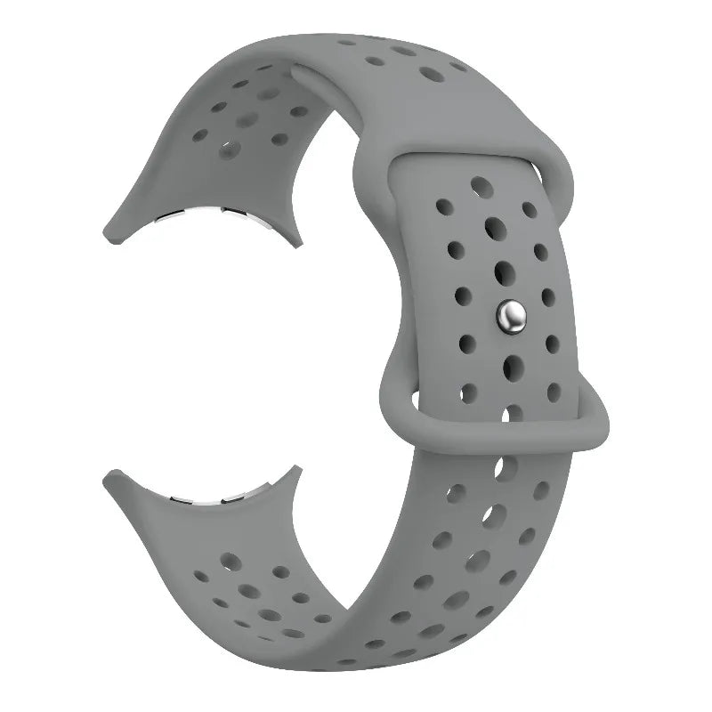 Perforated Silicone Watch Band with Snap Button Closure for Google Pixel Watch 4
