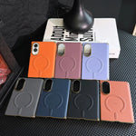 Embossed Leather Magnetic Hinge Shield Case for Samsung Galaxy Z Fold 8