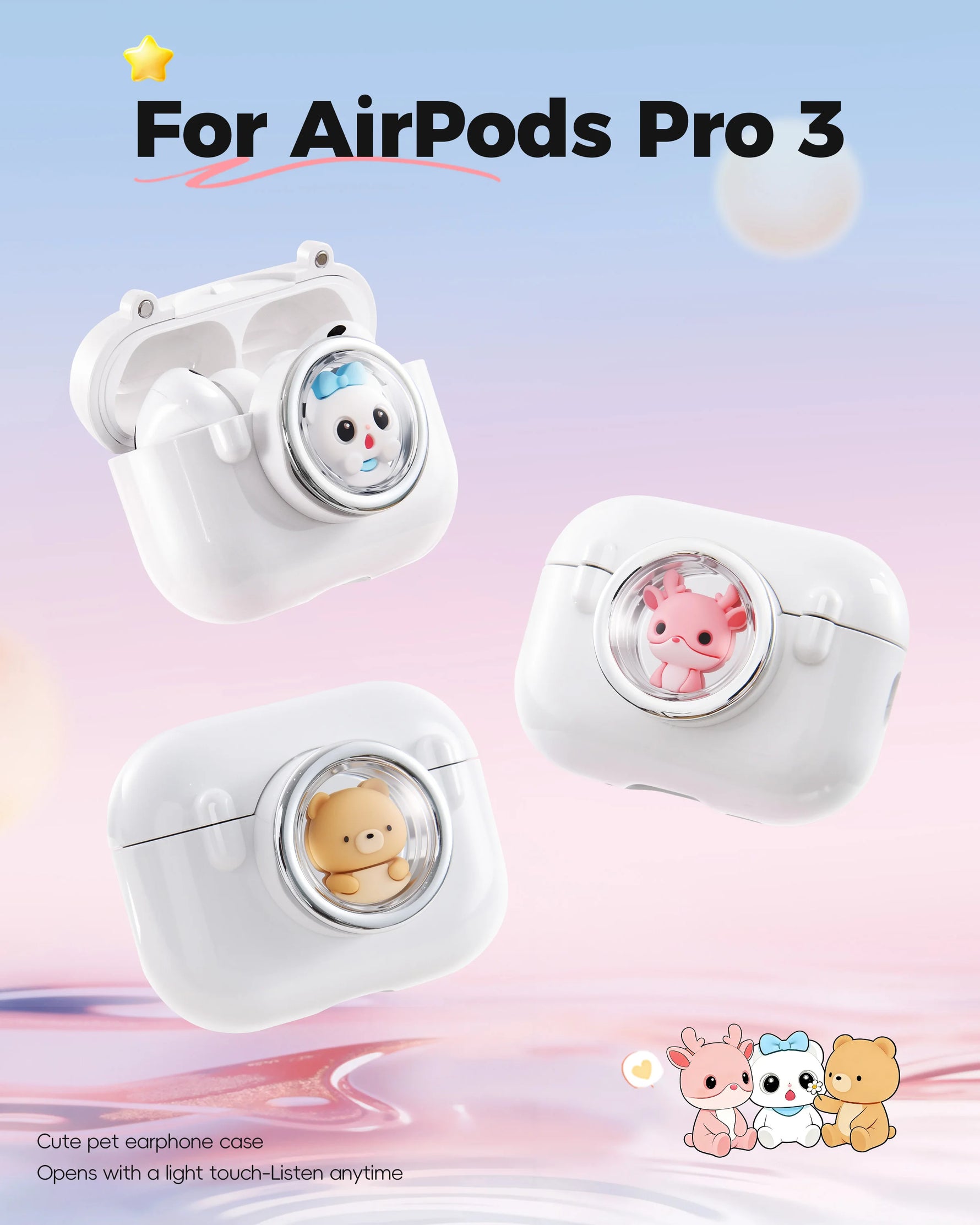 3D Cartoon Magnetic Protective Case for AirPods Pro 3