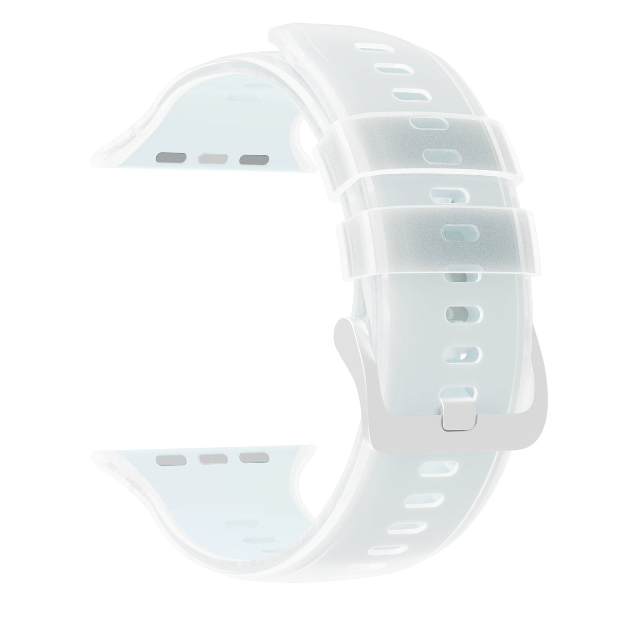 Dual-Layer Silicone Sport Band with Quick-Release Buckle for Apple Watch