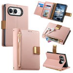 Vegan Leather 4-Card Kickstand Wallet Case with Zippered Coin Pocket for iPhone Duo