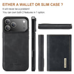 Luxury 2-in-1 Detachable Magnetic Leather Wallet Cover with Card Slots for iPhone 17 Series