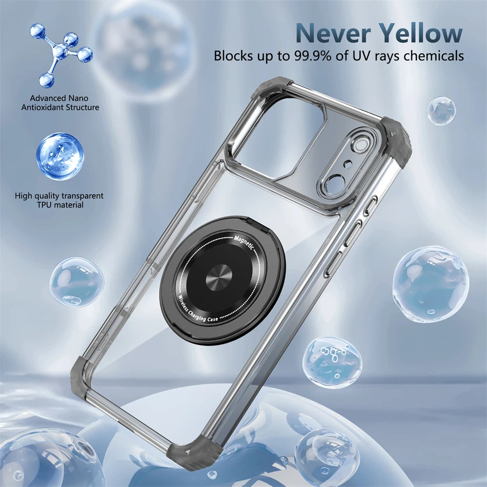 Shockproof Armor MagSafe Case with 360° Rotating Bracket for iPhone 17 Series