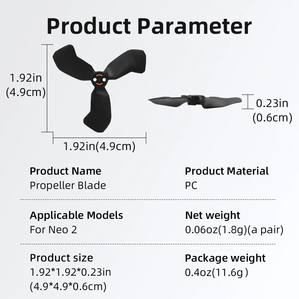 Colorful Spare Blades for DJI Neo 2 Drone (2 Pairs)